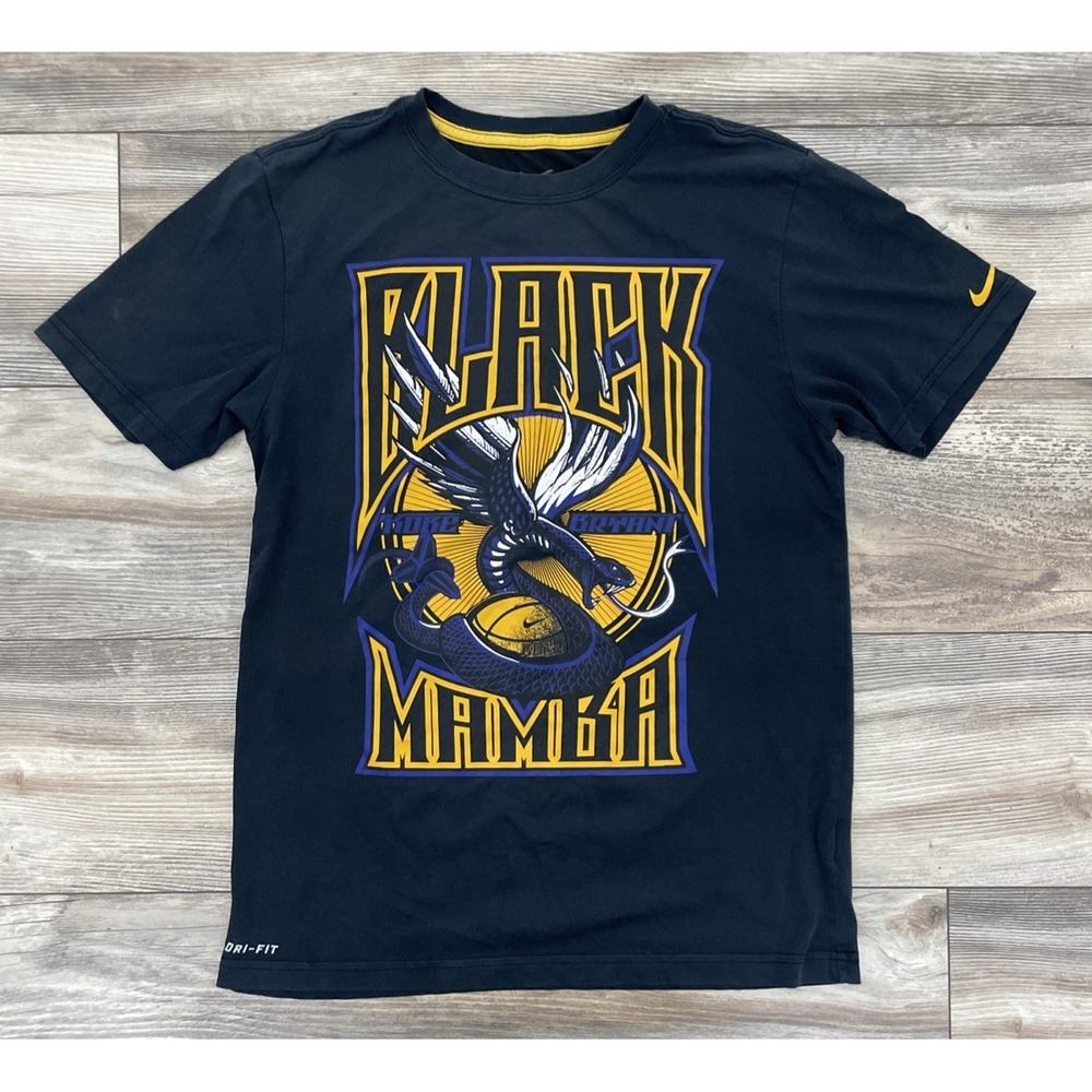 Nike Dri Fit Kobe Bryant Black Mamba Graphic T Shirt Mens Small Black
